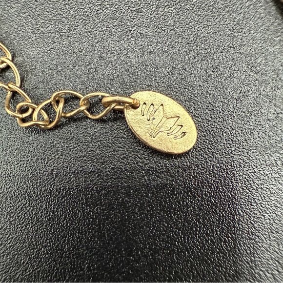 Brutalist Brushed Gold and Marbled Orange Jewelry Set of Earrings and Necklace - Picture 10 of 17